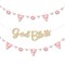Big Dot of Happiness Pink Elegant Cross - Girl Party Letter Banner Decor - 36 Banner Cutouts and No-Mess Real Gold Glitter God Bless Banner Letters